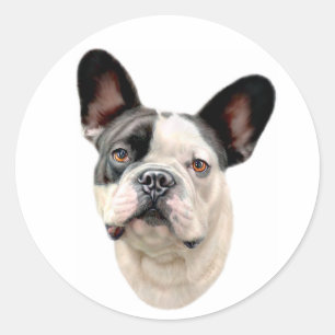 Bulldog BW Bust Runder Aufkleber