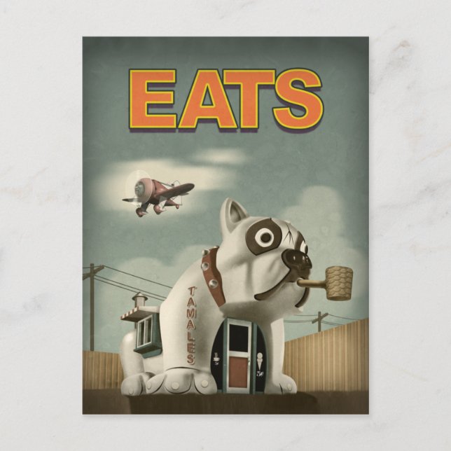 Bulldog Cafe Postkarte (Vorderseite)