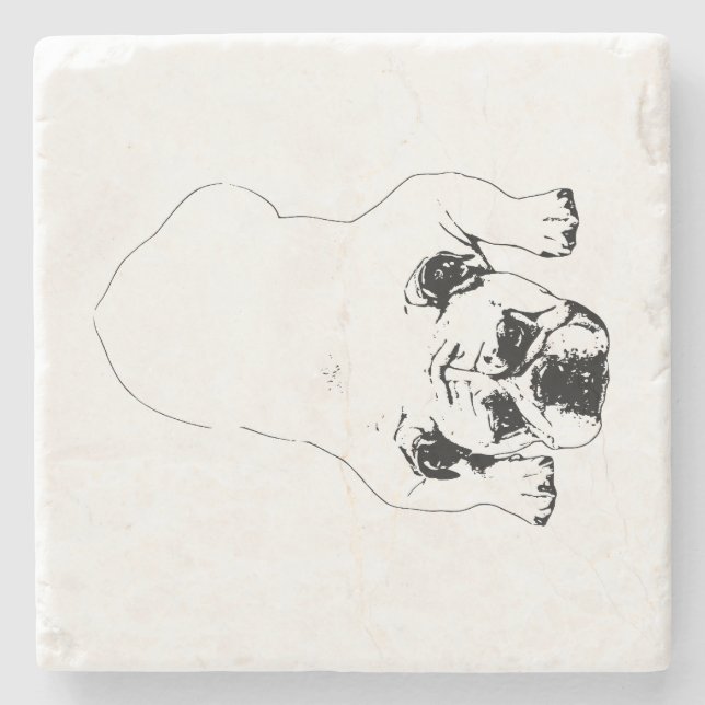 Bulldog Cheer Table Coaster Steinuntersetzer (Vorderseite)