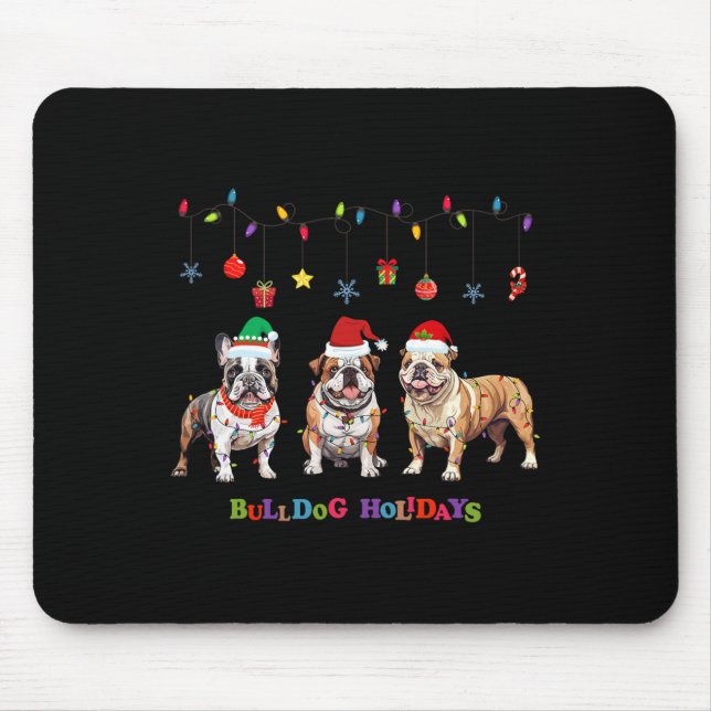 Bulldog Christmas3 Mousepad (Vorne)