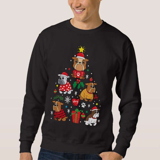 Bulldog Christmas Dog Tree   Bulldog Sweatshirt (Vorderseite)
