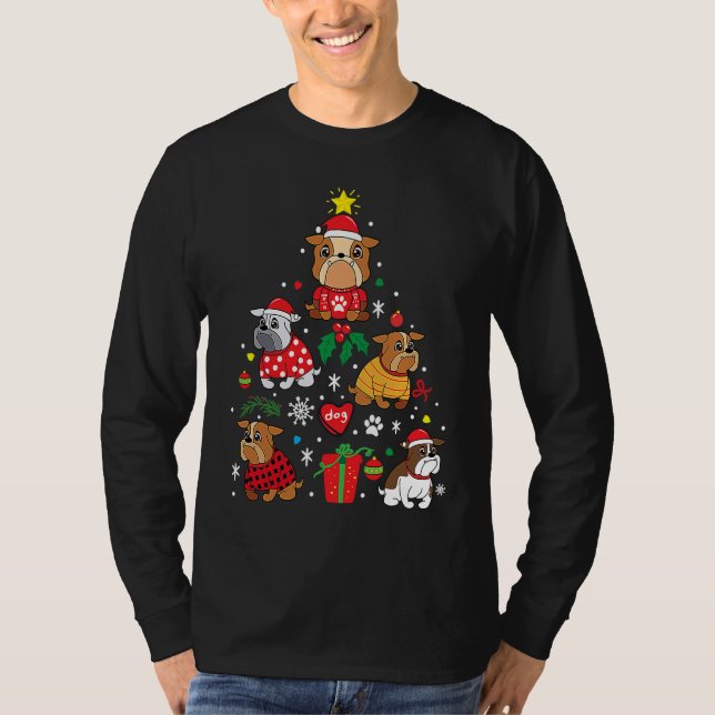 Bulldog Christmas Dog Tree   Bulldog T-Shirt (Vorderseite)