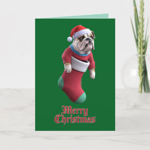 Bulldog Christmas Feiertagskarte