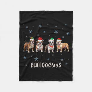 Bulldog Christmas Fleecedecke