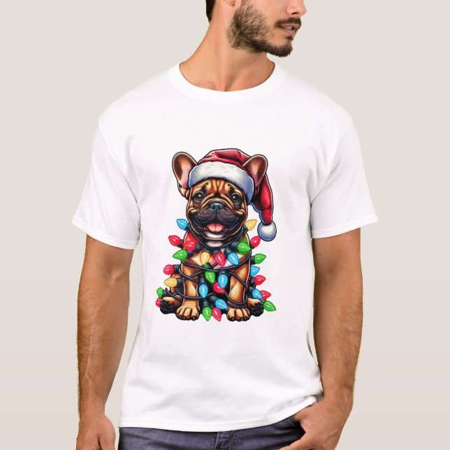 Bulldog Christmas Funny T-Shirt (Vorderseite)