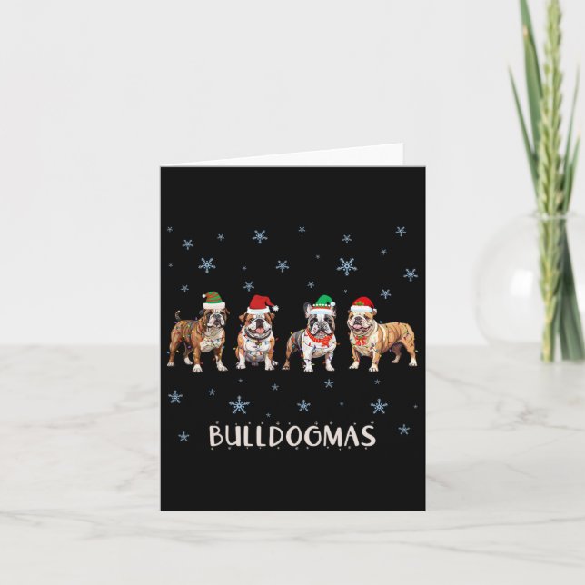 Bulldog Christmas Karte (Vorderseite)