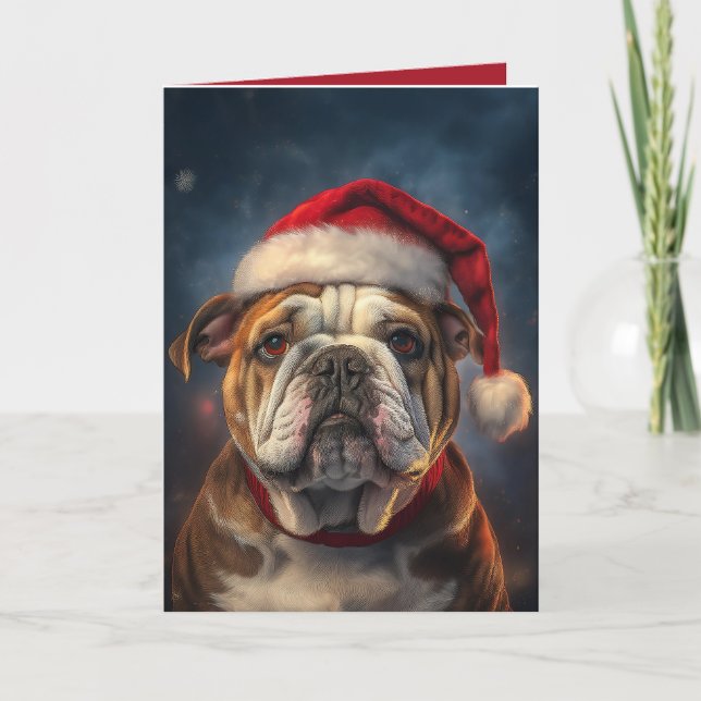 "Bulldog Christmas Wish" Feiertagskarte (Vorderseite)