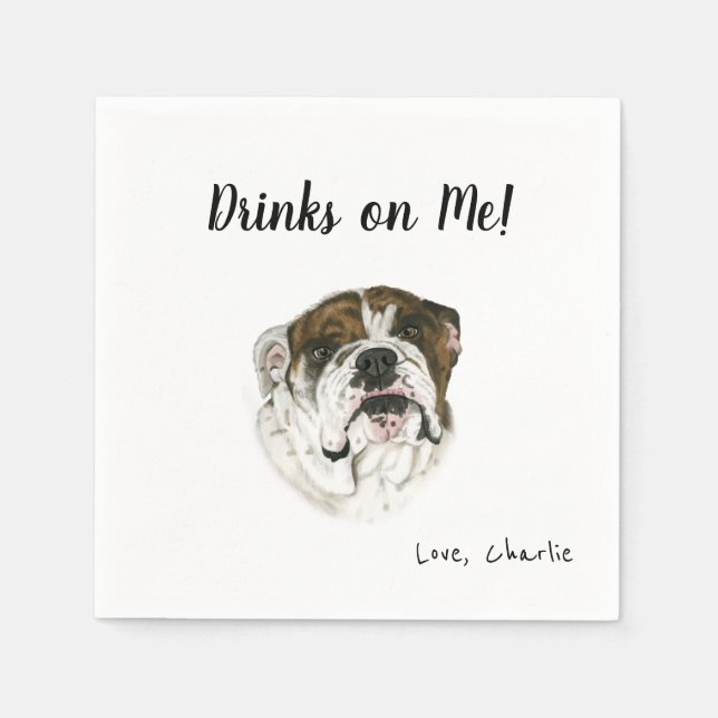 Bulldog Cocktail Napkins Serviette (Vorderseite)