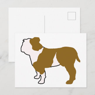 Bulldog Color Silhouette Postkarte
