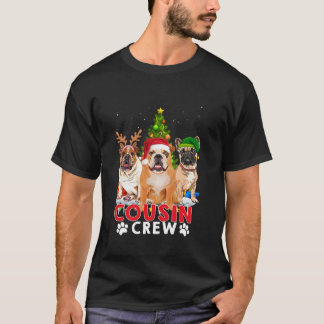 Bulldog Cousin Crew Weihnachtsbaum Boys Girls Merr T-Shirt