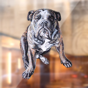Bulldog-Decal-Bulldog-Kunstfenster anpassen Fensteraufkleber
