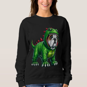 Bulldog, der Dinosaurier-Kostüm Halloween-Cosplay Sweatshirt