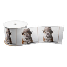 Bulldog, der eine Fedora trägt