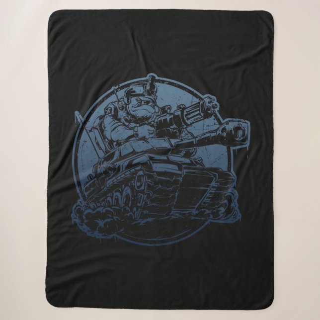 Bulldog, der einen Tank fährt Sherpadecke (Vorderseite)