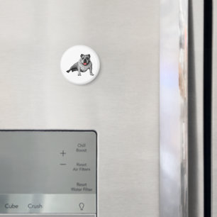 Bulldog-Design mit roten Details Magnet