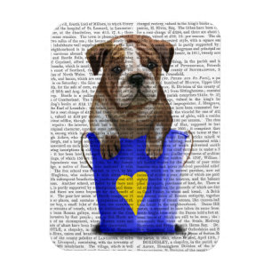 Bulldog-Eimer aus Blauer Liebe Magnet