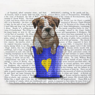 Bulldog-Eimer aus Liebe blau Mousepad