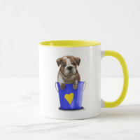 Bulldog-Eimer aus Liebe blau