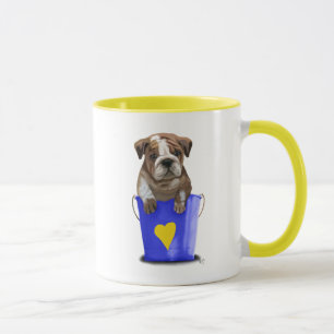 Bulldog-Eimer aus Liebe blau Tasse