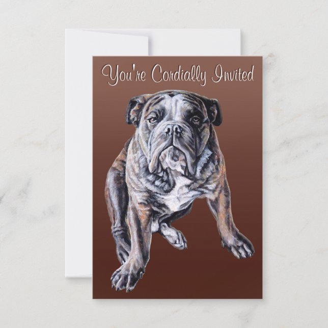 Bulldog Einladungen Custom English Bulldog Cards (Vorderseite)