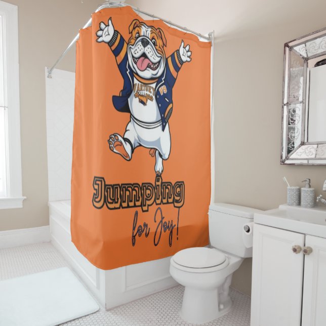 Bulldog Energie | Fun Art Duschvorhang (Beispiel)