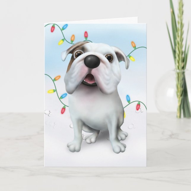 Bulldog (Englisch) Christmas BULLD1 Feiertagskarte (Vorderseite)