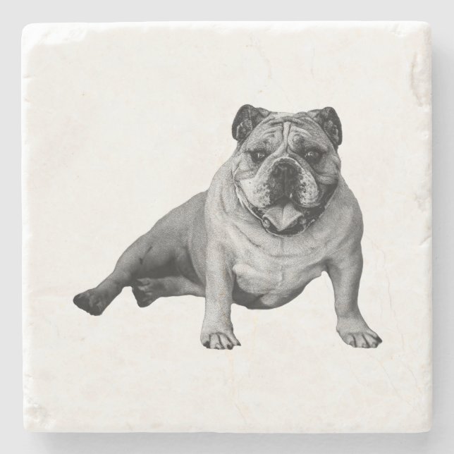Bulldog Entspannungsmoment Steinuntersetzer (Vorderseite)