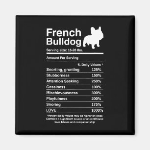 Bulldog Facts Nutrition Fun Frenchie Lover Magnet