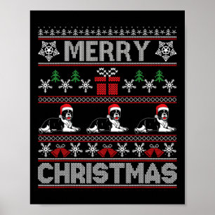 Bulldog Familie Matching Funny Ugly Weihnachten Sc Poster