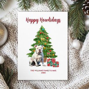 Bulldog Familienweihnachten Feiertagskarte