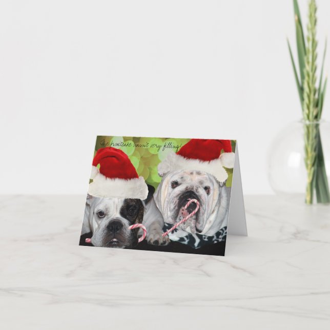 Bulldog Feiertagskarte (Vorderseite)