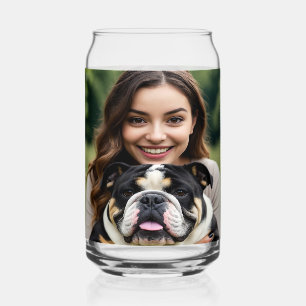 Bulldog-Foto hinzufügen Personalisieren Anpassen Dosenglas