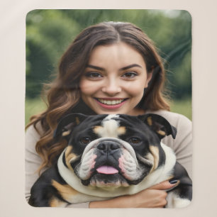 Bulldog-Foto hinzufügen Personalisieren Anpassen Sherpadecke