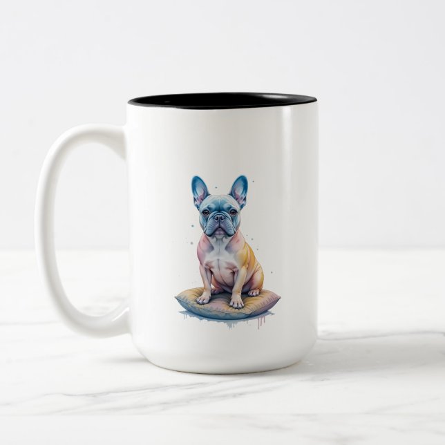 Bulldog Francés Colorido y Artístico  Zweifarbige Tasse (Links)