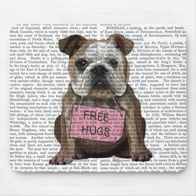 Bulldog-freie Hugs Mousepad (Vorne)