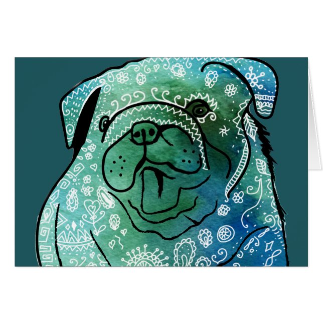 Bulldog French Buldog Postcard (Vorderseite (Horizontal))