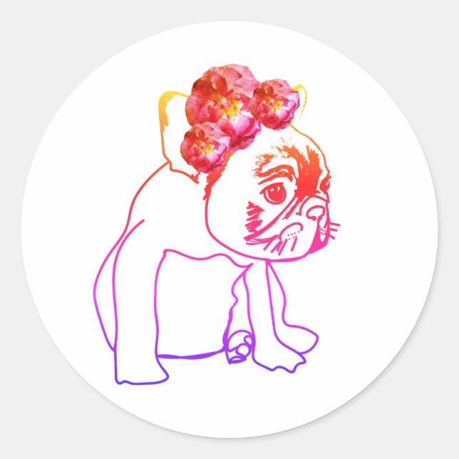 Bulldog French Buldog Puppy Sweet Docker Runder Aufkleber (Vorderseite)