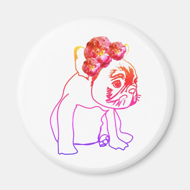 Bulldog French Buldog Puppy Sweet Dog Magnet (Vorne)