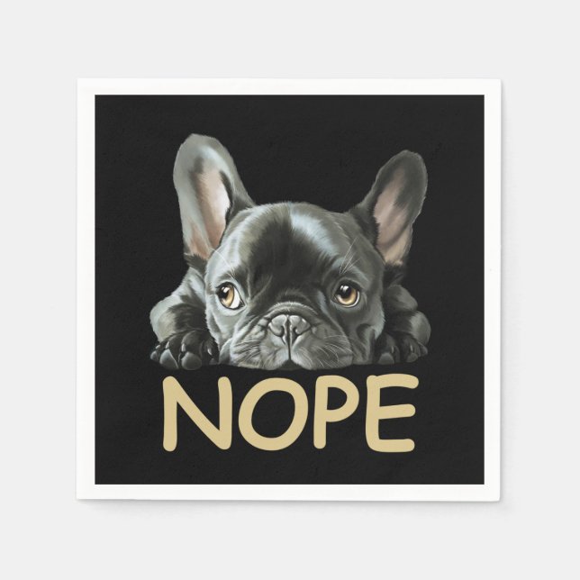 Bulldog | Frenchie Nope Gifts Serviette (Vorderseite)