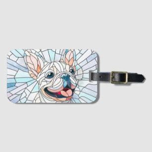 Bulldog - Frenchie - Pastellmosaik Gepäckanhänger