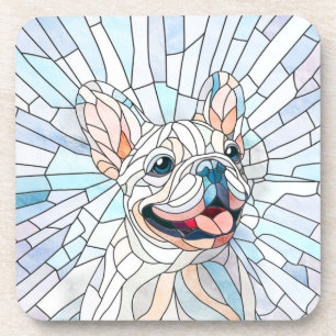 Bulldog - Frenchie - Pastellmosaik Getränkeuntersetzer