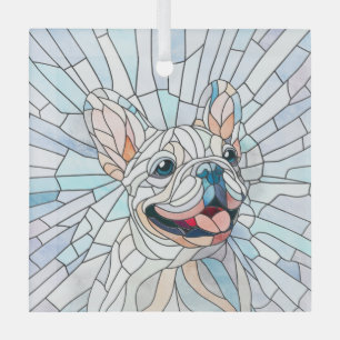 Bulldog - Frenchie - Pastellmosaik Ornament Aus Glas