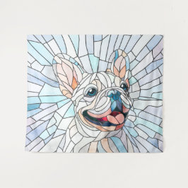 Bulldog - Frenchie - Pastellmosaik Wandteppich
