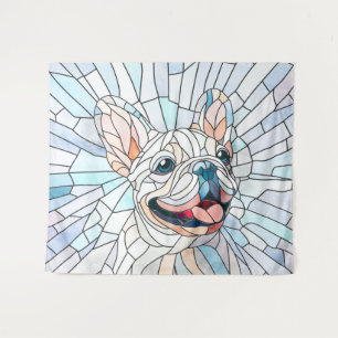 Bulldog - Frenchie - Pastellmosaik Wandteppich