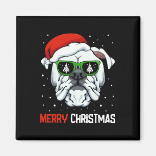 Bulldog Frohe Weihnachten Pajama Niedlich Hund Wei Magnet
