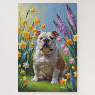 Bulldog-Frühlingsblumen Puzzle