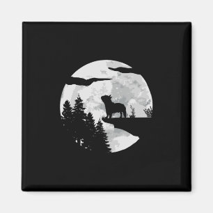 Bulldog Full Moon at night - Hund Lover French Bul Magnet