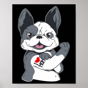 Bulldog Funny I Liebe Mama Tattoo Poster