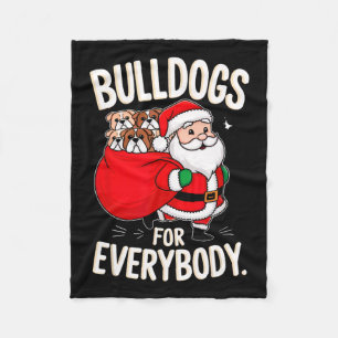 Bulldog für alle Funny Weihnachten Fleecedecke