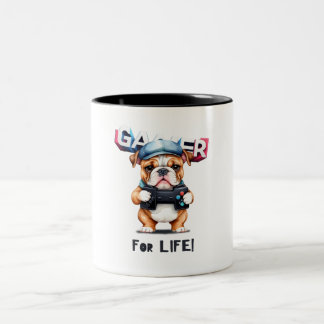 Bulldog Gamer for Life Coffee Tee Tasse